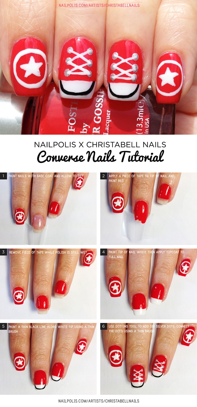 DIY Converse Nail Art Design Ideas and Tutorials