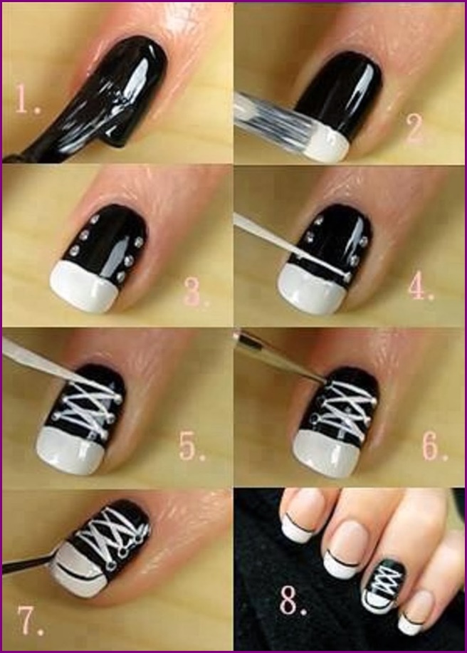 DIY Converse Nail Art Design Manicure Ideas and Tutorials