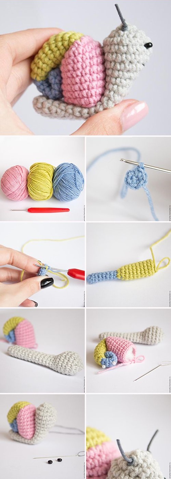 DIY Crochet Snail Amigurumi Free Patterns Tutorial