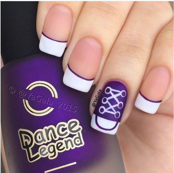 DIY Purple Converse Nail Art Design Manicure Tutorial 