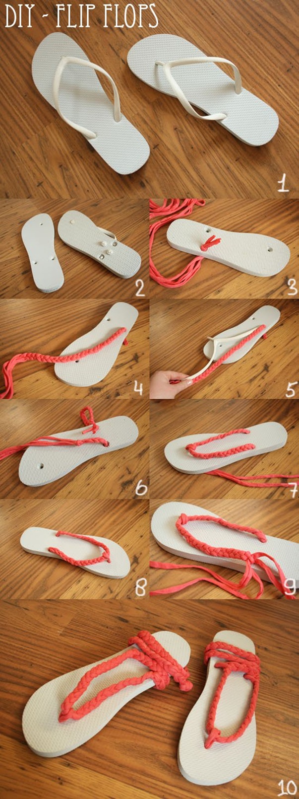 DIY Summer Flip Flop Makeover Ideas Tutorials - DIY Braided Flip Flops