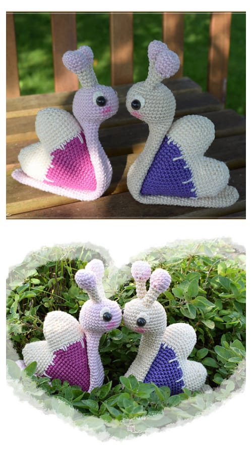 DIY Crochet Heart Snail Amigurumi Patterns