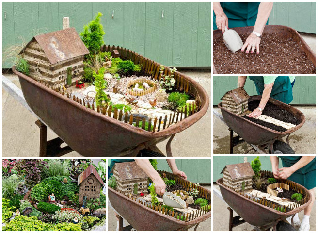 DIY Miniature Wheel Barrow Fairy Garden Tutorial f