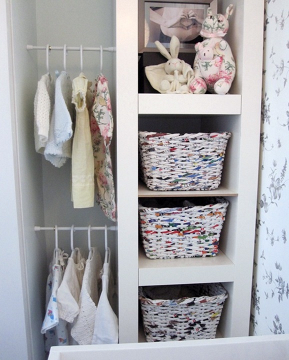 Tension Rod Uses to Keep Home Organized- Baby Closet