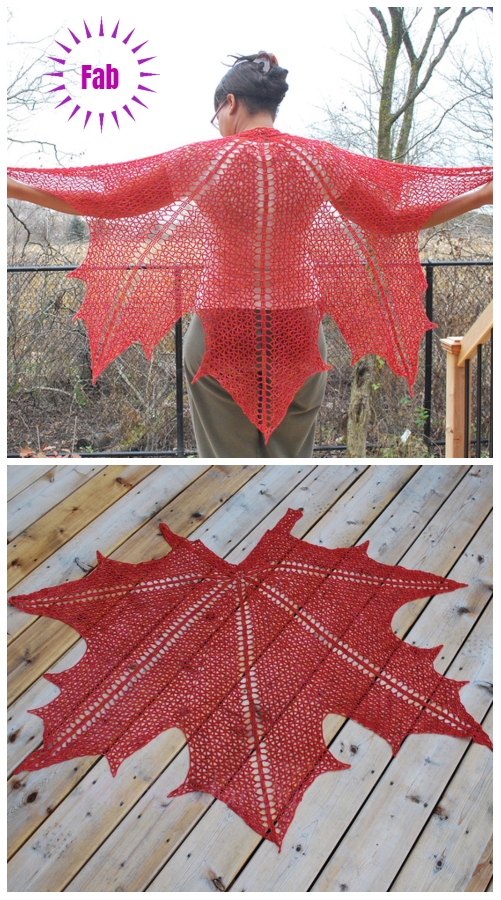 Crochet Shawl Free Crochet Patterns Round Up - Maple Leaf Shawl Crochet Pattern