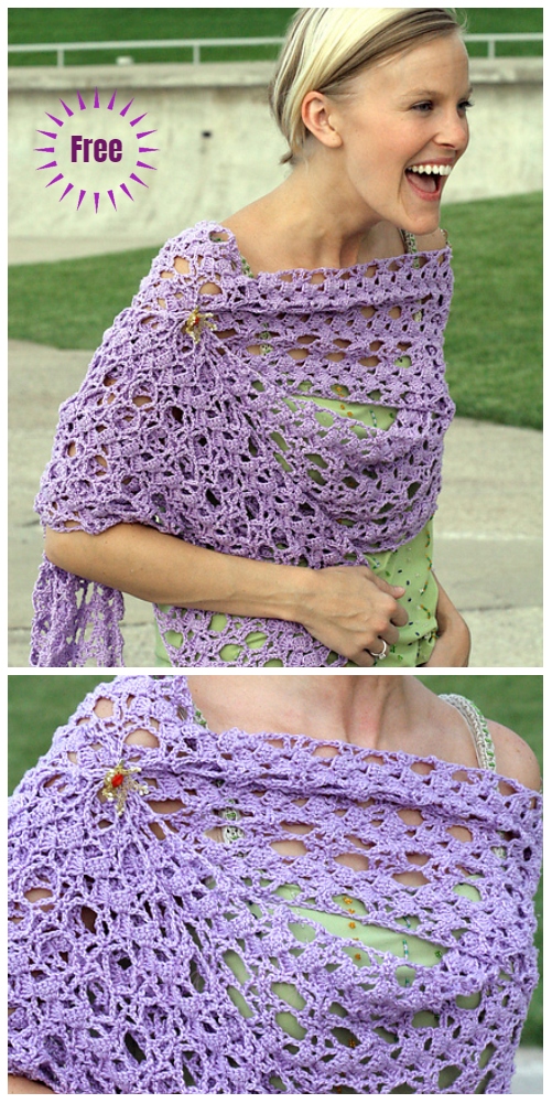 Crochet Shawl Free Crochet Patterns Round Up - Shill Shell Shawl Free Crochet Pattern 