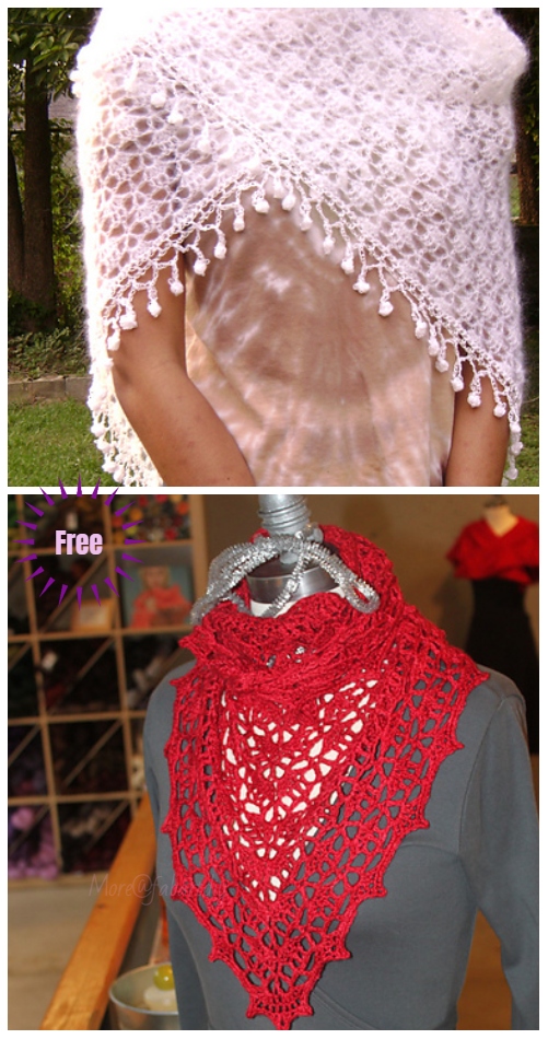 Crochet Shawl Free Crochet Patterns Round Up - Light Airy Elise Shawl Free Crochet Pattern 