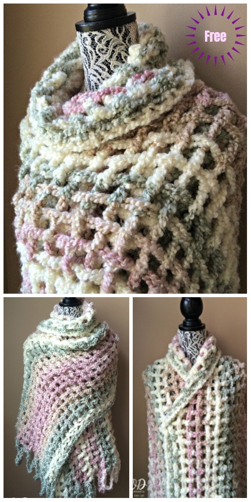 Crochet Shawl Free Crochet Patterns Round Up -  Solace Prayer Shawl  Free Crochet Pattern 