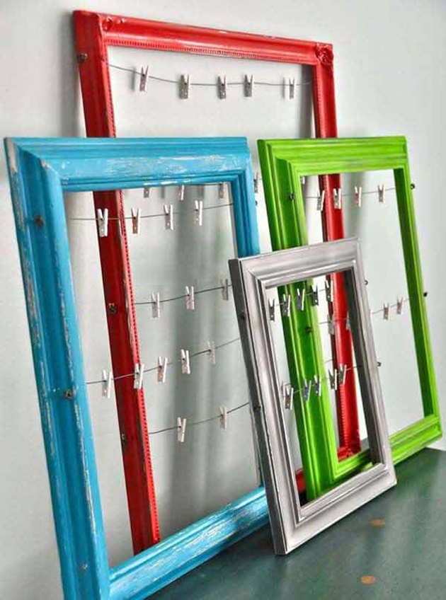 DIY Picture Frame Clothpin Photo Hanging Display