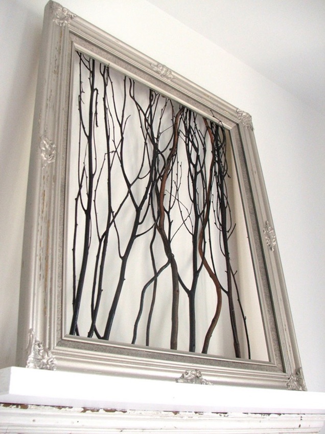 DIY Picture Frame Tree Branch Wall Art Tutorial