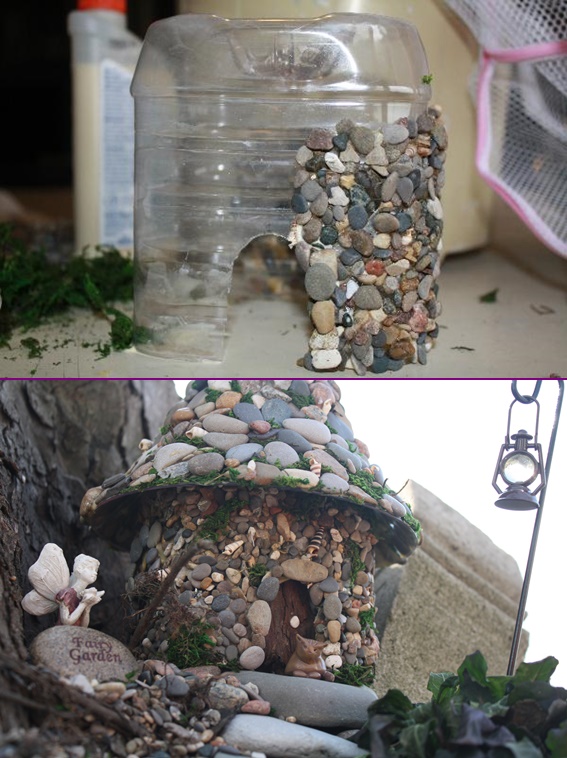 DIY Stone Fairy House from Plastic Bottle Tutorial