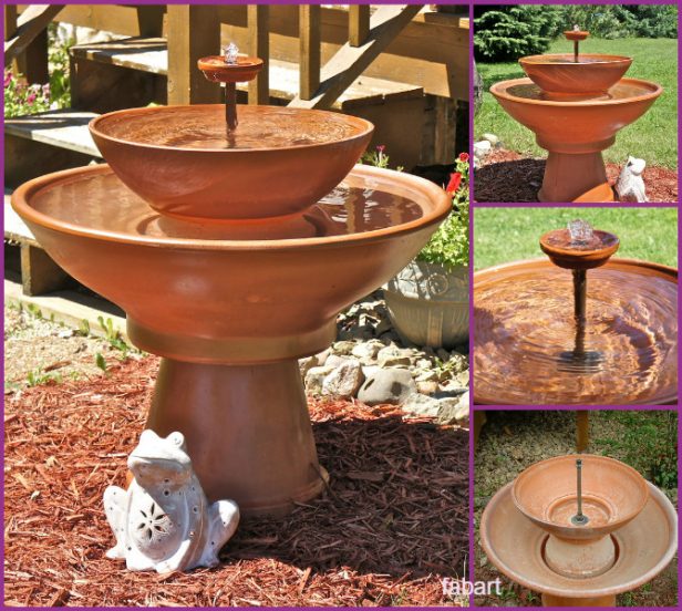 Garden Fountain-DIY TerraCotta Clay Pot Fountain Projects Tutorials