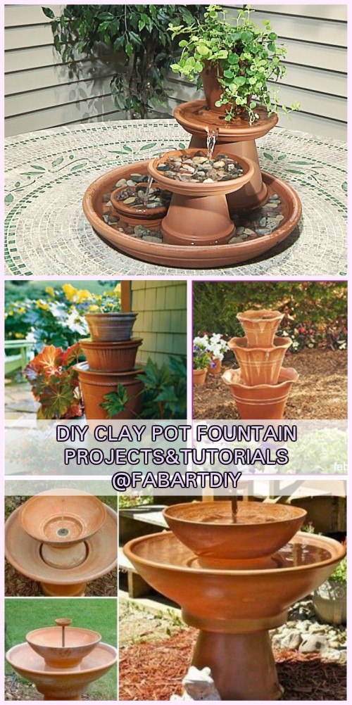 DIY TerraCotta Clay Pot Fountain Projects