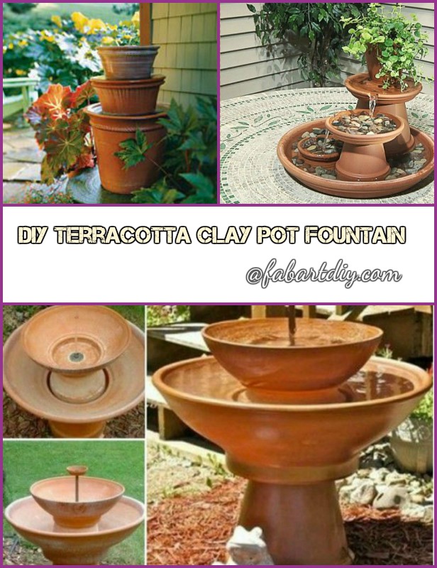 DIY TerraCotta Clay Pot Fountain Projects Tutorials