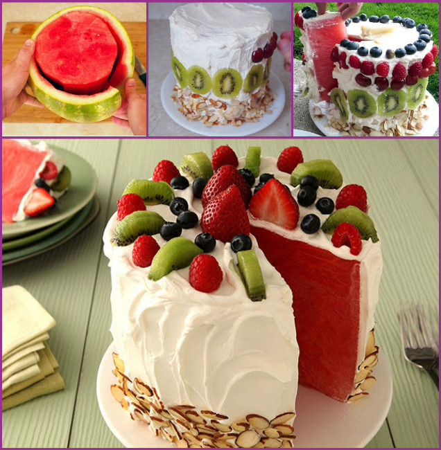 DIY Watermelon Cake Tutorial