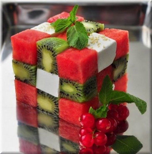 DIY Watermelon Fruit Salad Cube