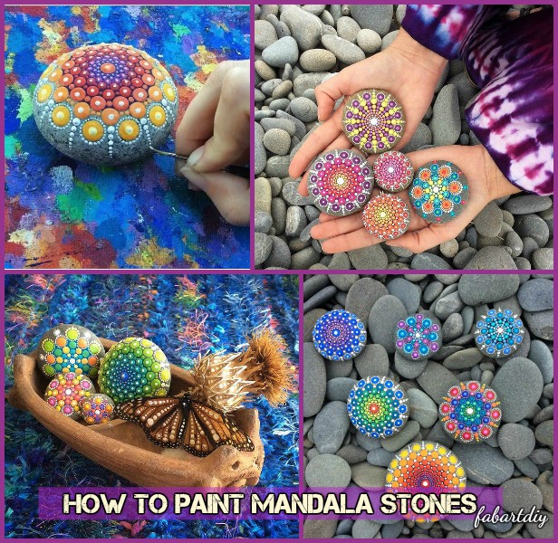 How to Paint Mandala Pebble Rock Stones-Video
