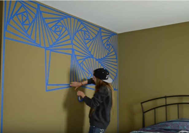 DIY Abstract Geometric Wall Painting Technique