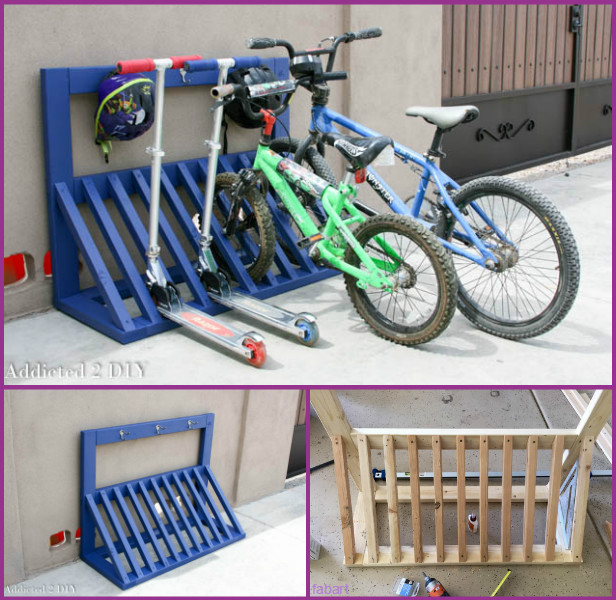 DIY Bike Rack Storage Solutions-Wood Bicycle Rack with Hamlet Hook Tutorial