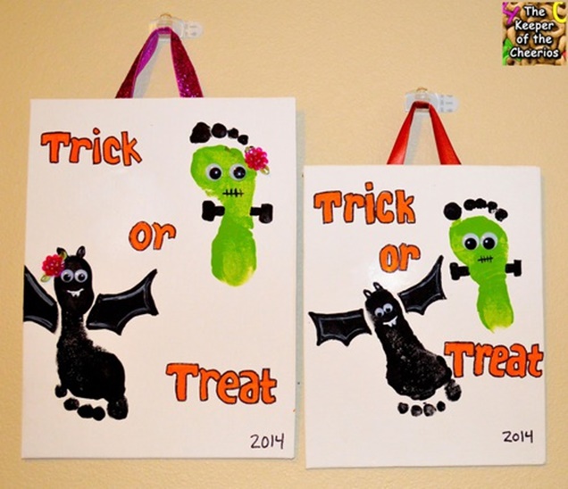 DIY Halloween Footprint Frankenstein Tutorial