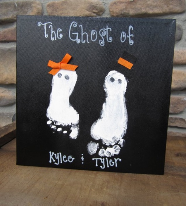 DIY Halloween Footprint Ghost Tutorial