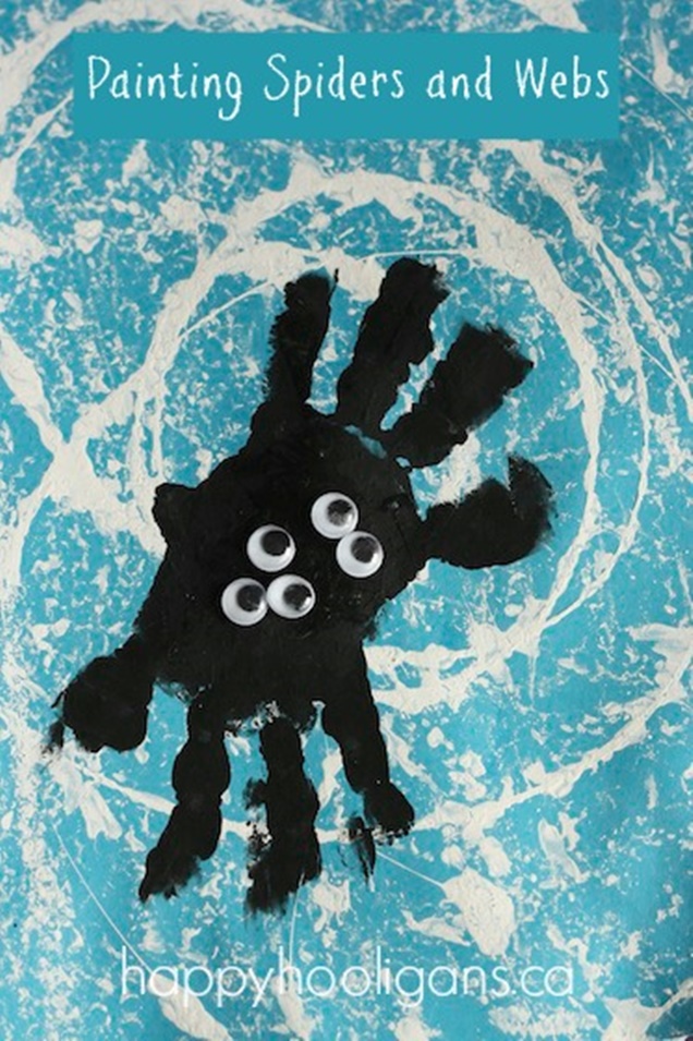 DIY Halloween Handprint Spiders Tutorial