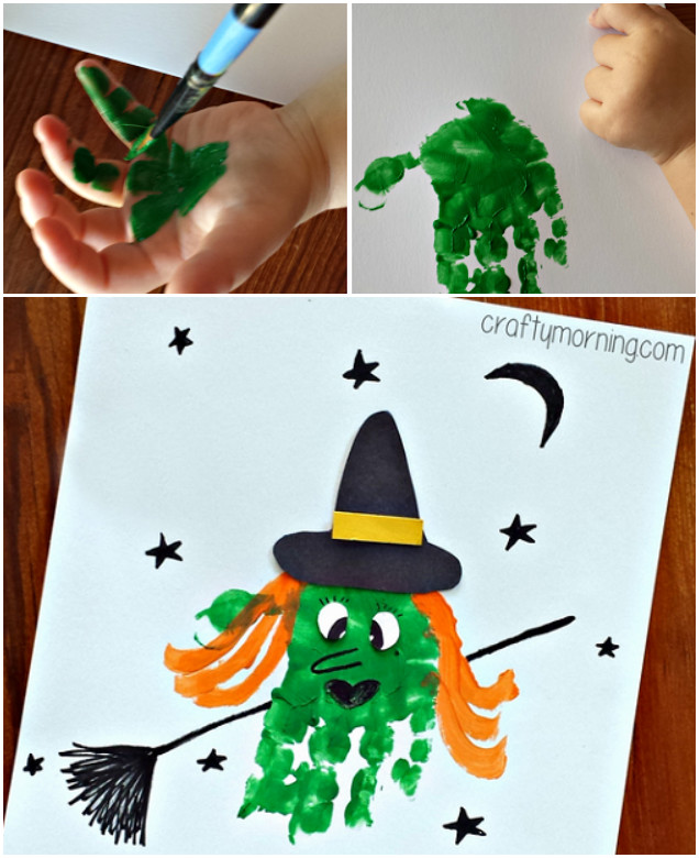 DIY Halloween Handprint Witch Tutorial