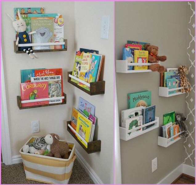 DIY Organization Hacks to Use IKEA Spice Racks as Wall Bookshelf Library