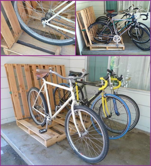 DIY Simple Pallet Bike Rack Storage Solutions