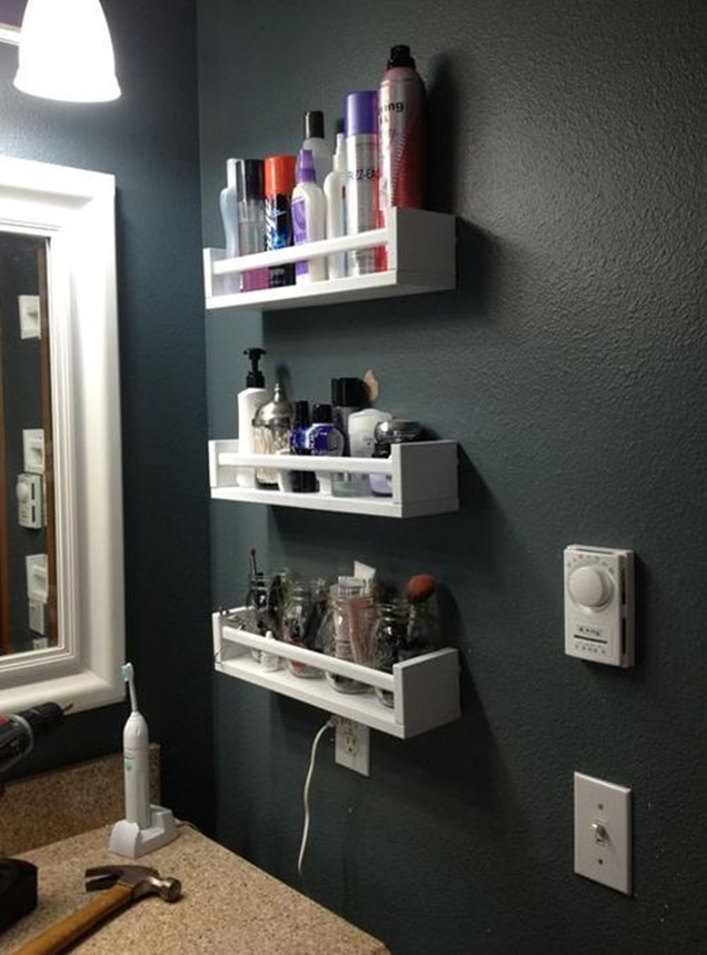 IKEA Spice Racks for Bathroom Wall Storage-DIY Organization Hacks