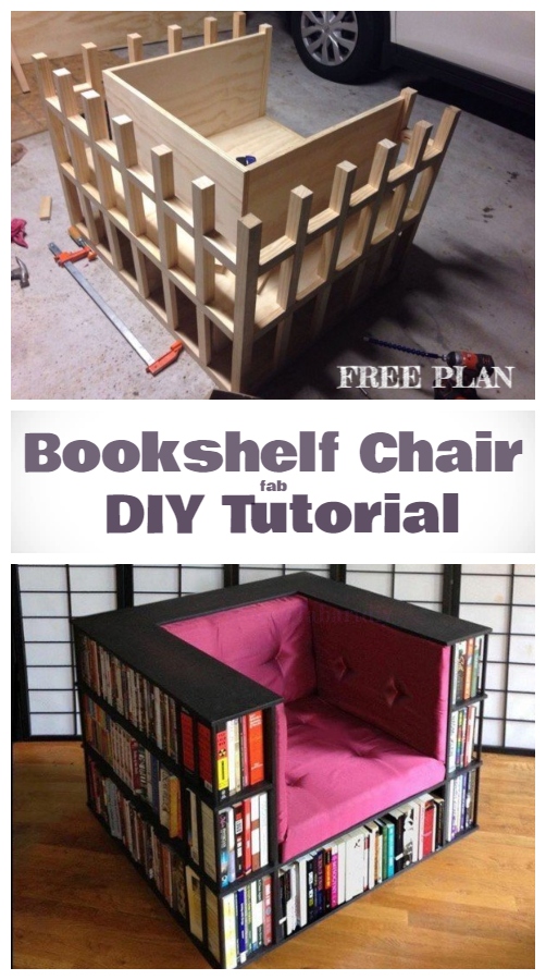 DIY Bookshelf Bookcase Chair Tutorial