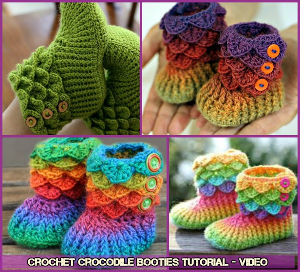 DIY Crochet Crocodile Bootie Free Pattern -video