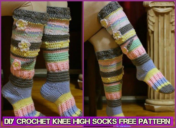  DIY Crochet Knee High Socks Free Pattern - Video