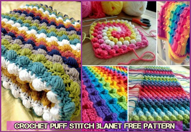 Crochet Puff stitch blanet free pattern