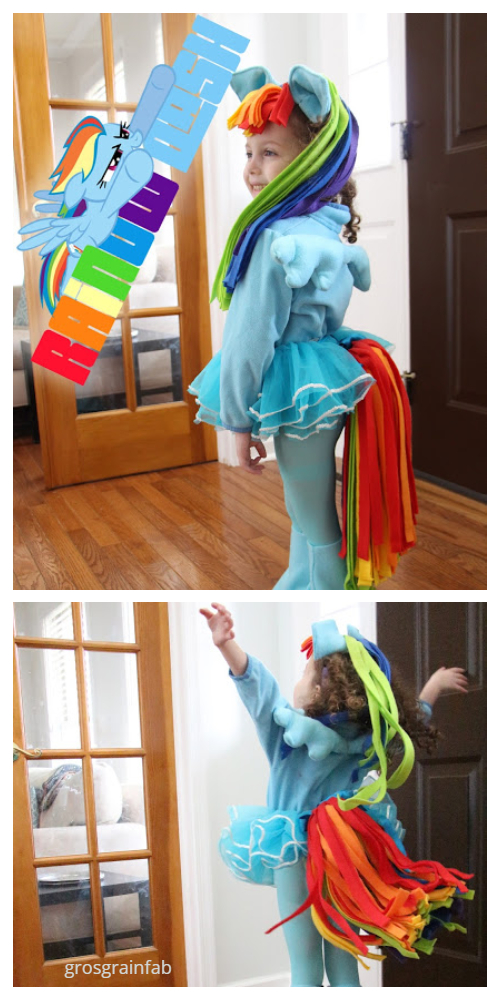 20+ DIY Halloween Costume Tutorials for All Ages -DIY Rainbow Dash Costume Tutorials