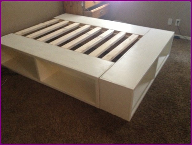 Diy Ikea Bookshelf Platform Bed With Storage Video