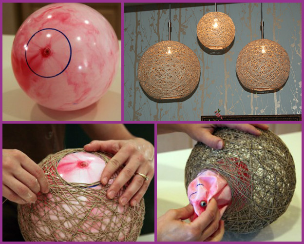 DIY Twine Lampshade-Globe Pendant Lamp (Video)