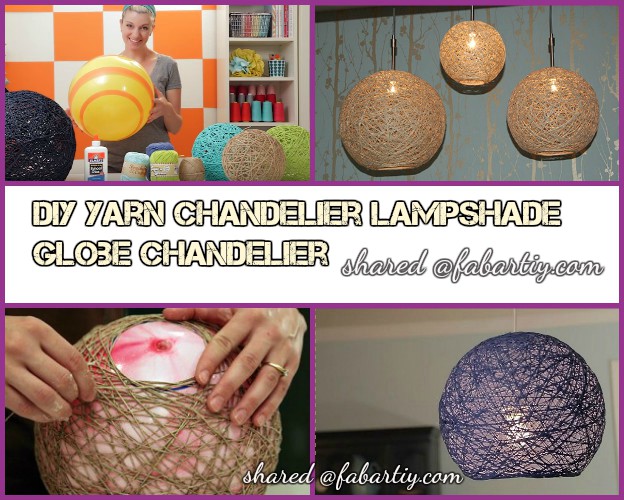 DIY Yarn Chandelier Lampshade-Globe Pendant Lamp (Video)