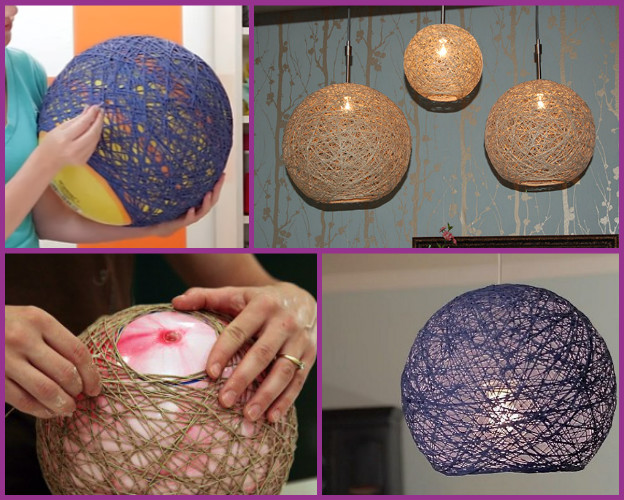 DIY Yarn Chandelier Lampshade-Globe Pendant Lamp (Video)