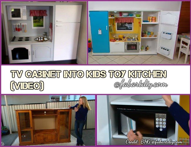 DIY Recycle TV Cabinet into Kids Toy Kitchen Tutorial-Video