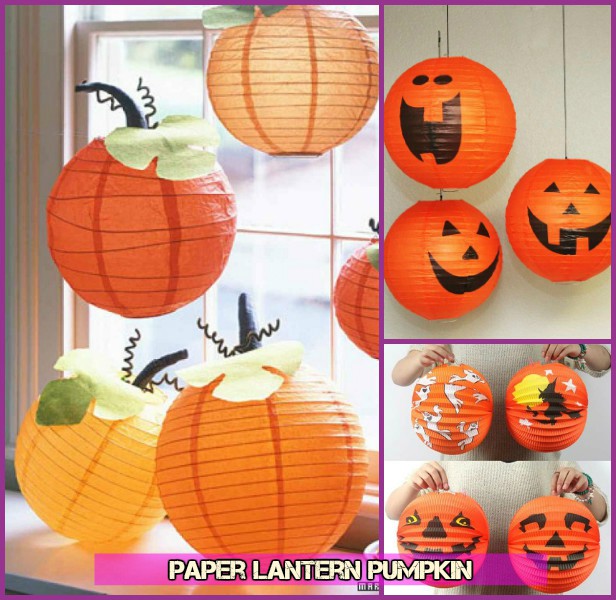 DIY Alternative Pumpkin Craft Ideas -DIY Paper Lantern Pumpkin Tutorial