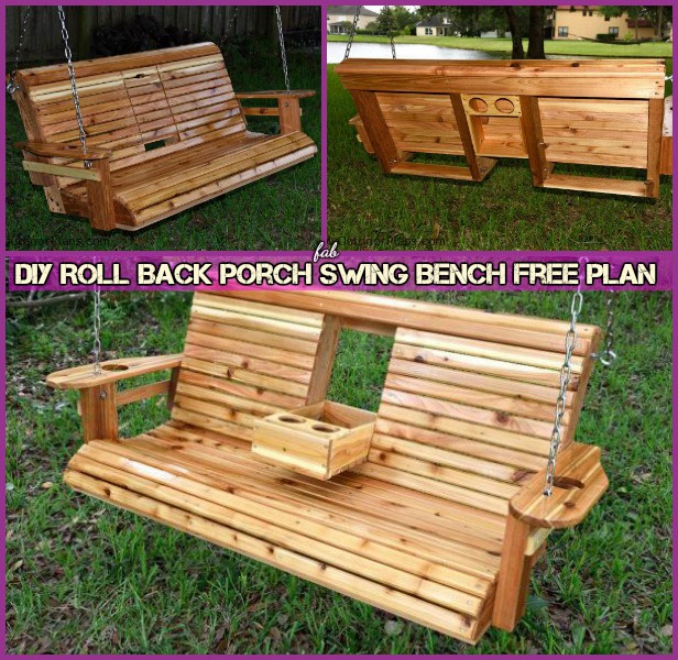 DIY Roll Back Porch Swing Bench Free Plan