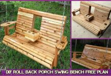 DIY Roll Back Porch Swing Bench Free Plan DIY Roll Back Porch Swing Bench Free Plan Tutorial