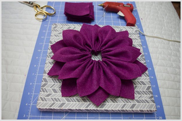 DIY Beautiful 3D Felt Dahlia Flower Wall Art Tutorial