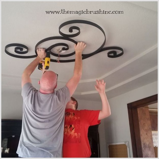 DIY Hanging Iron Wall Decor Ceiling Upgrade Tutorial 