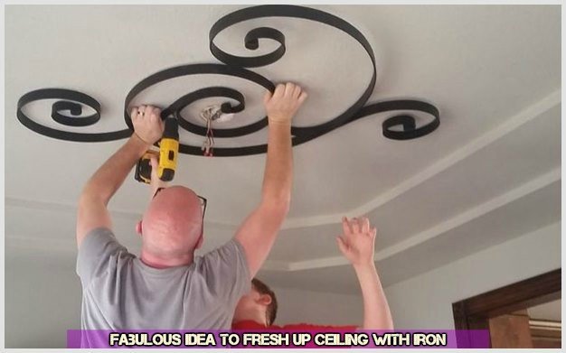 DIY Hanging Iron Wall Decor Ceiling Upgrade Tutorial