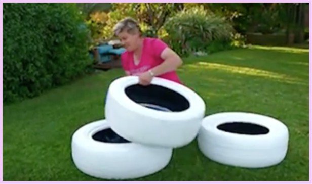 DIY Painted Tire Planter Tutorial-Video