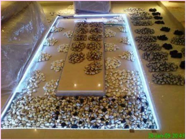 DIY LED Lighted Glass Flooring with Pebbles Tutorial