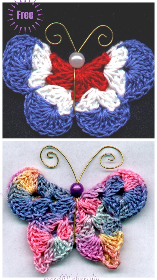 Crochet 3D Mary G Butterfly Free Crochet Pattern