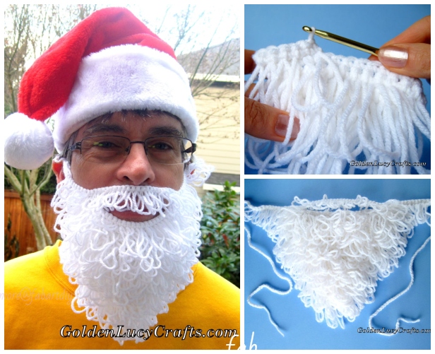 DIY Crochet Santa Beard Free Crochet Pattern 
